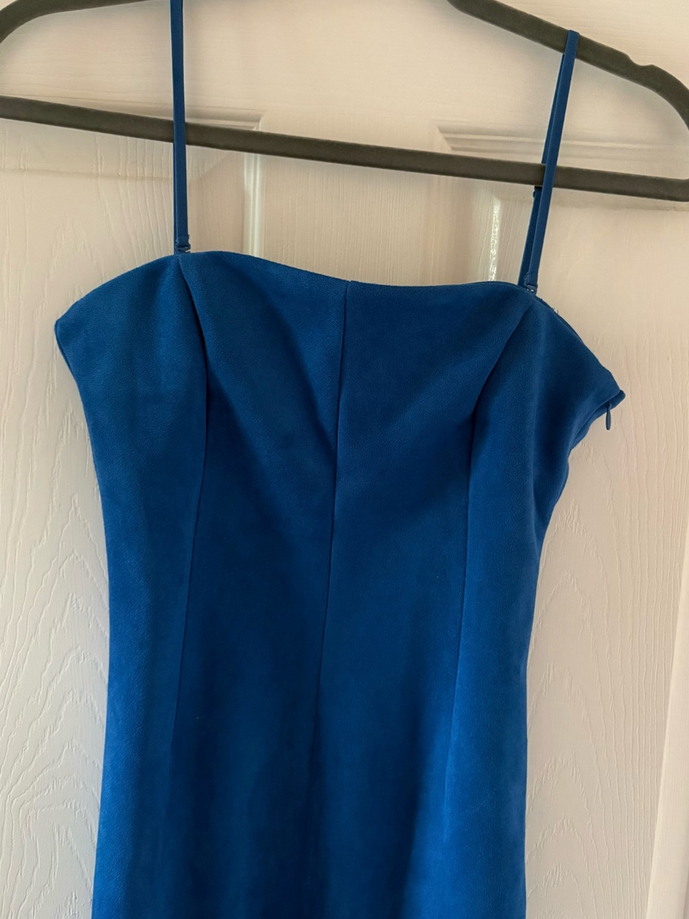 Zara Removable Strap Cobalt Blue Faux Suede Maxi Dress Size Medium NWT - Picture 8 of 14